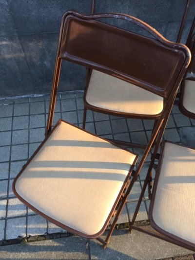 画像1: Vintage Industrial Folding Chair