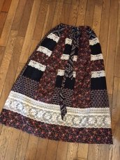 画像1: 70's Patchwork maxi skirt (1)