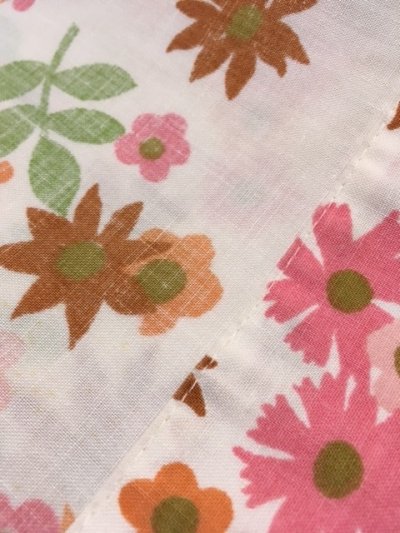 画像1: 70's Flower Percale Sheet