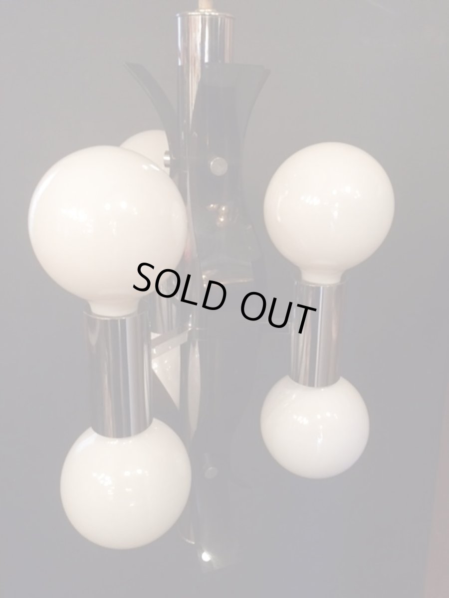 画像3: Chrome Lucite Panel Pendant Light (3)