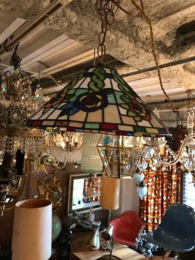 画像2: Stained Glass Pendant Light