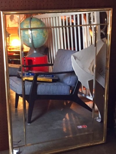 画像1: Gold Wall Mirror