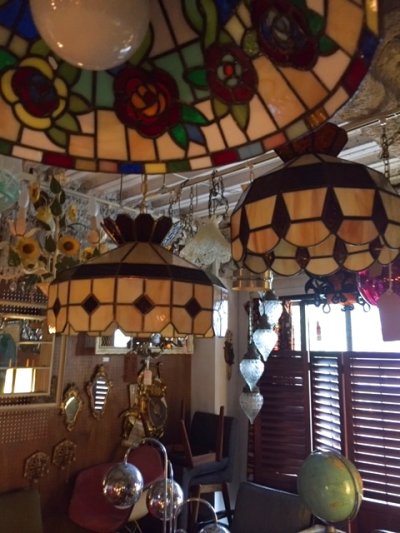 画像1: Stained glass Pendant Light