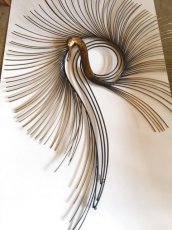 画像1: "Curtis Jere"Peacock　Brass Wall Sculpture (1)