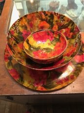 画像1: Vintage Flower Tray&Bowl (1)