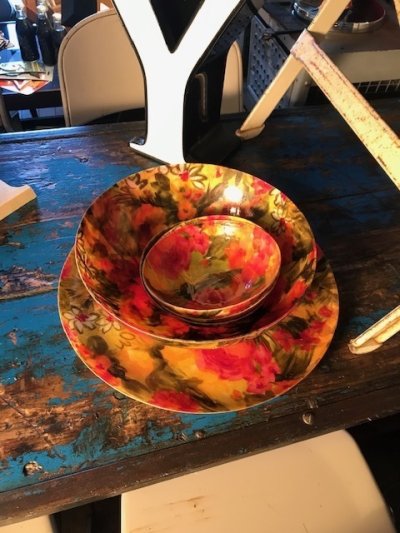 画像2: Vintage Flower Tray&Bowl