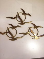 画像1: 3Bird×3 Brass Wall Sculpture (1)