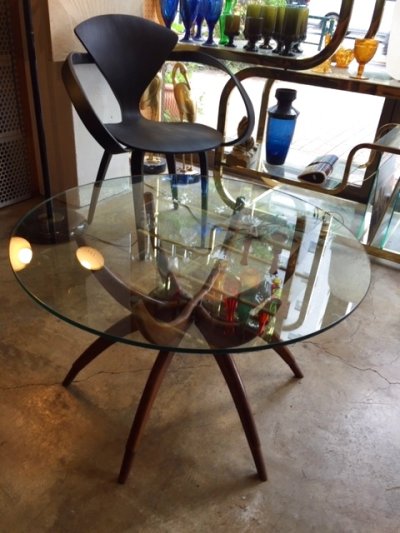 画像1: Glass Circle Table