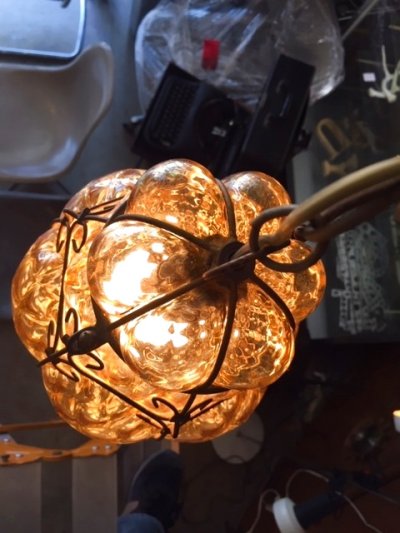 画像1: "Murano" AnberGrass Pendant Light