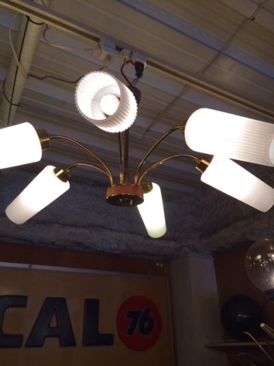 画像1: Vintage 6灯Pendant Light 