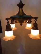 画像1: Vintage ArtDeco 4灯Chandelier (1)