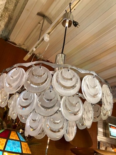 画像1: Modern Lucite Pendant Light 