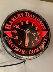 画像1: " Harley Davidson" Neon Clock (1)