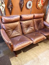 画像1: "Lied Mobler"Leather Sofa (1)