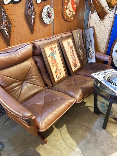 画像1: "Lied Mobler"Leather Sofa