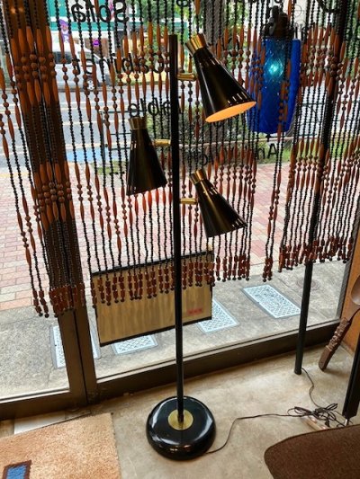 画像1: 3灯 Black StandLamp
