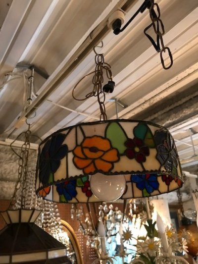 画像1: Stained Glass Pendant Light