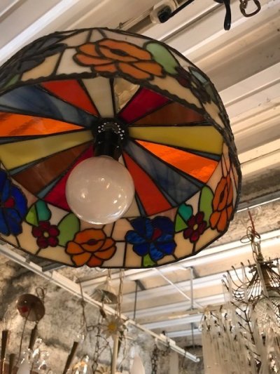 画像2: Stained Glass Pendant Light