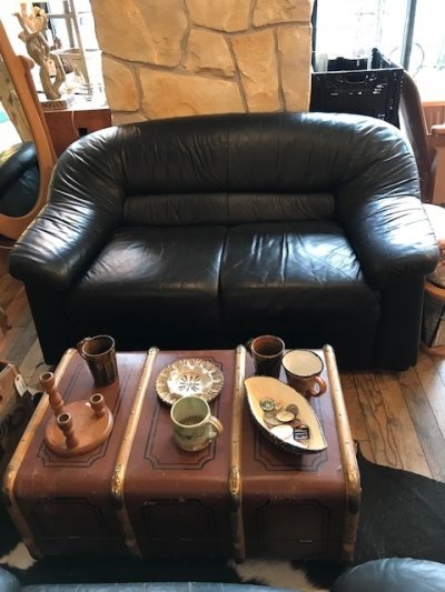 画像1: Leather 2P Sofa