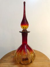 画像1: Red Glass Liqueur Decanter (1)