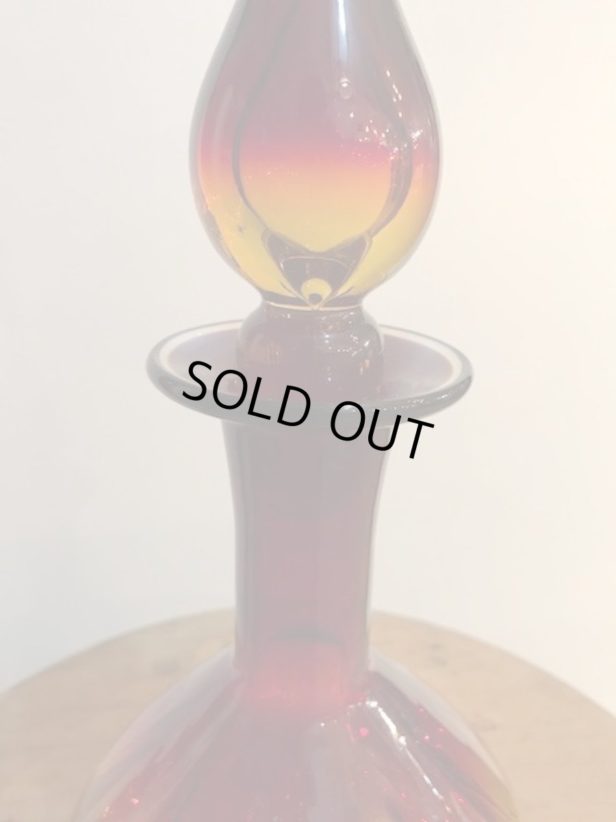 画像3: Red Glass Liqueur Decanter (3)