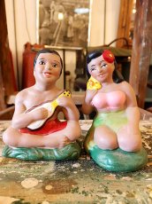 画像1: Vintage Hula Girl & Loco Boy Dolls (1)