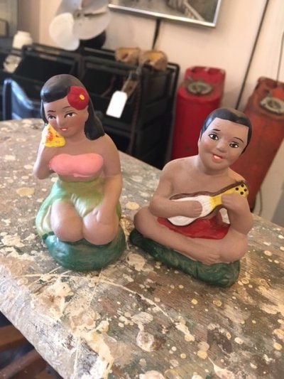 画像1: Vintage Hula Girl & Loco Boy Dolls