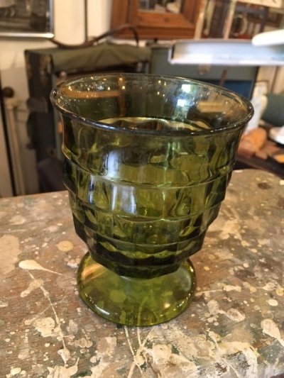 画像1: Vintage Green Stained Glass