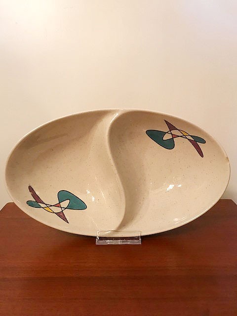 画像1: "Metlox Poppytrail" Oval Divided Vegetable Bowl (1)